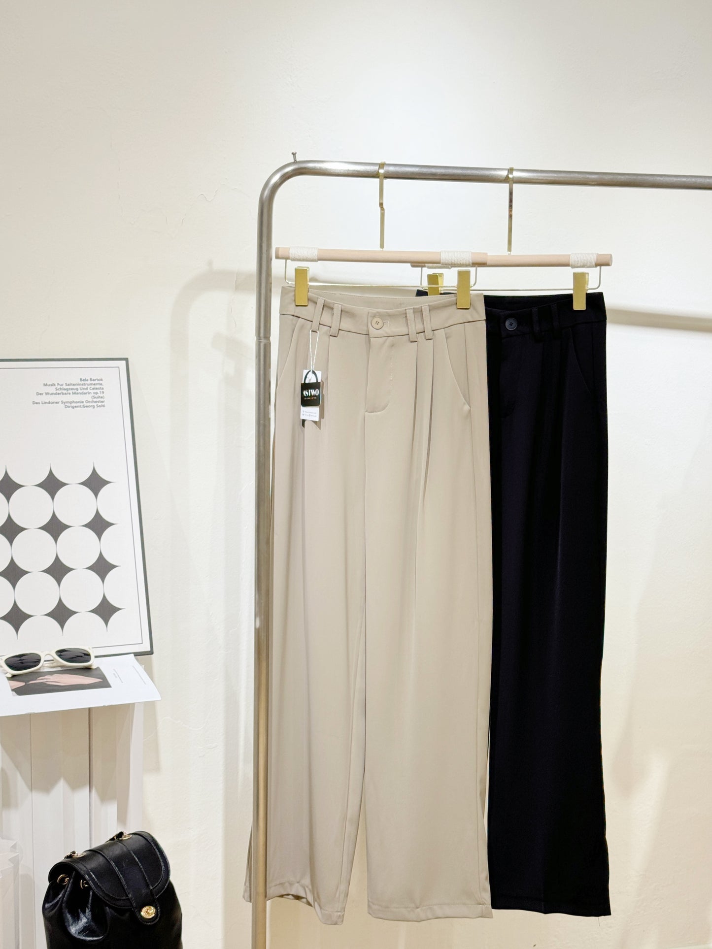 Minimalist Wide-Leg Suit Trousers