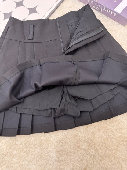 Little Black Pleated Skort