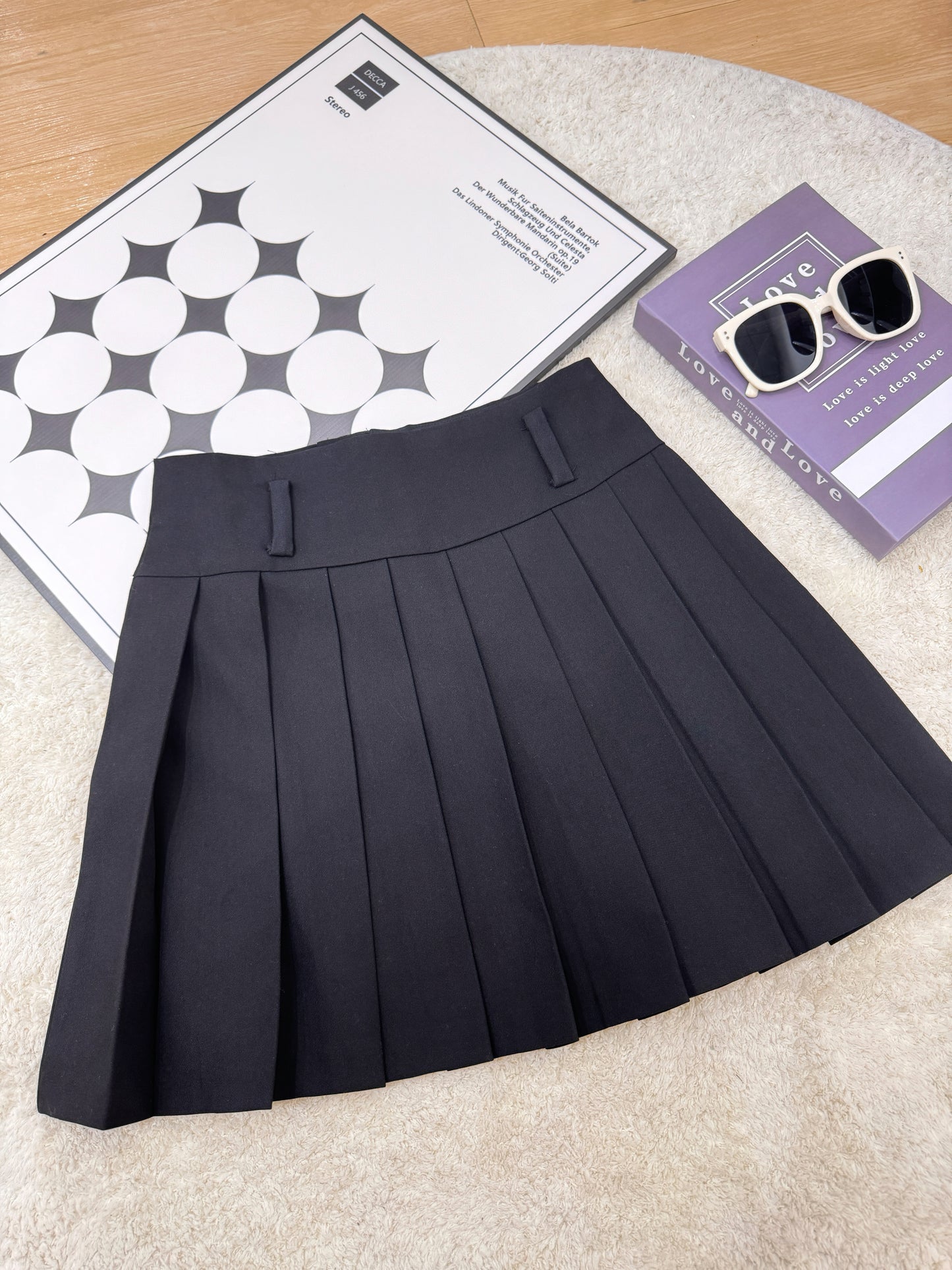 Little Black Pleated Skort