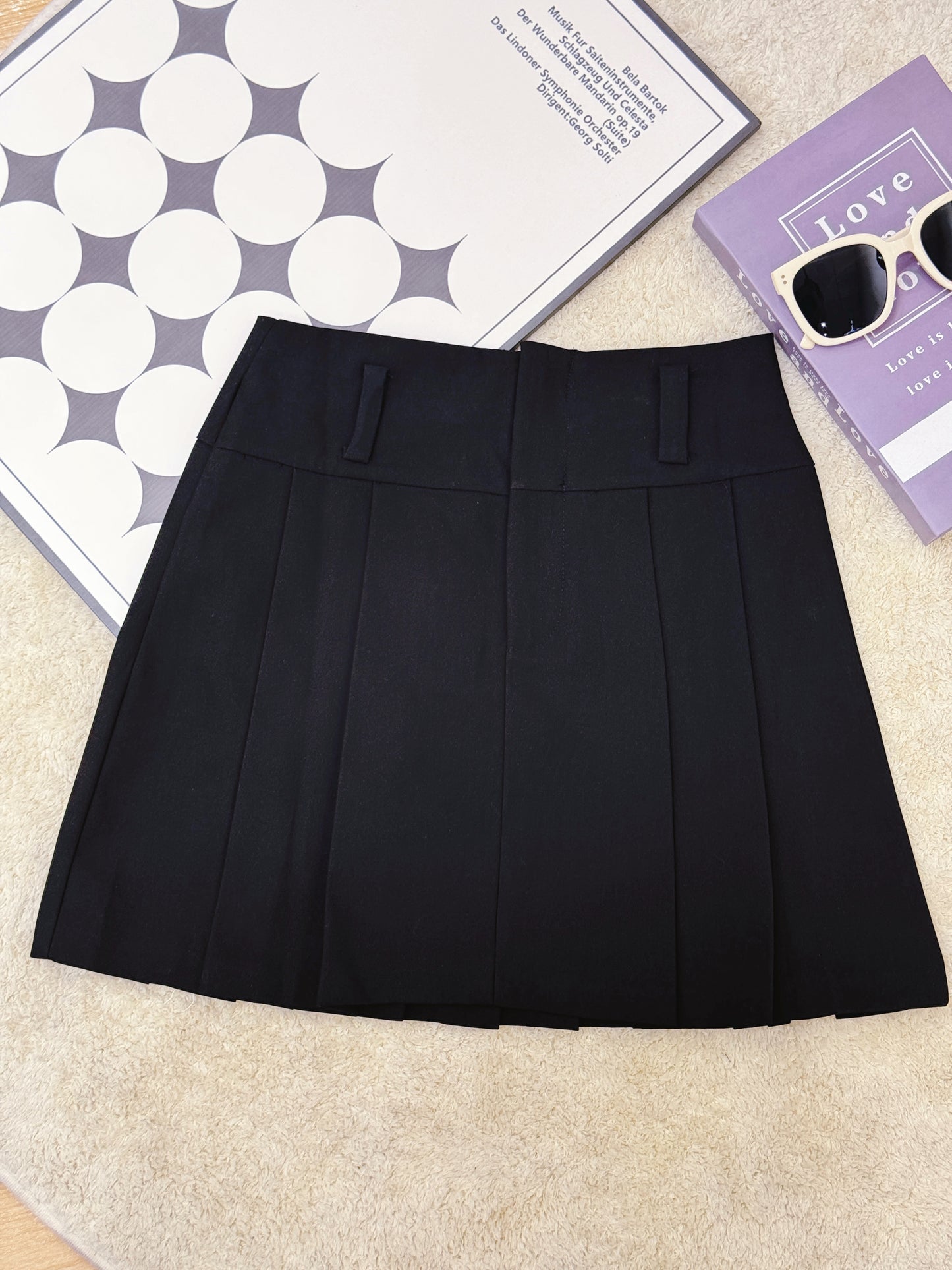 Little Black Pleated Skort